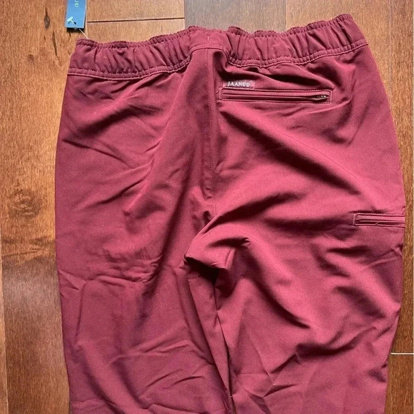 NWT Jaanuu Women's Size Medium Wine 5 Pocket Skinny Scrub Jogger Pants - Picture 7 of 12